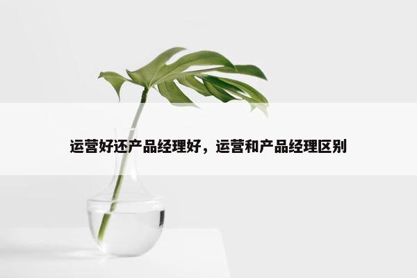 运营好还产品经理好，运营和产品经理区别