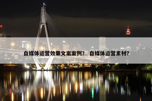 自媒体运营效果文案案例？ 自媒体运营素材？