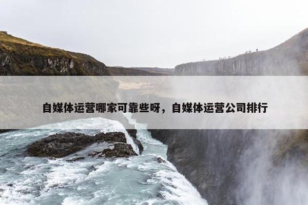 自媒体运营哪家可靠些呀，自媒体运营公司排行