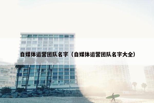 自媒体运营团队名字（自媒体运营团队名字大全）