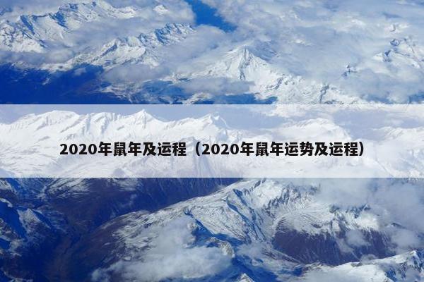 2020年鼠年及运程（2020年鼠年运势及运程）
