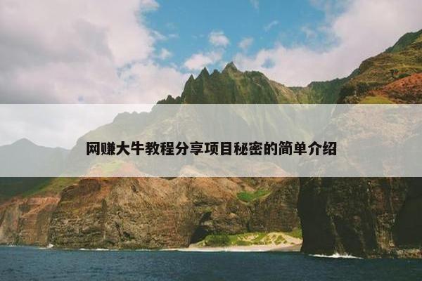网赚大牛教程分享项目秘密的简单介绍