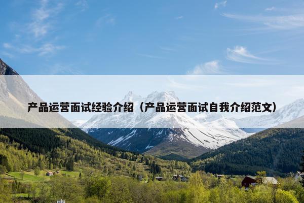 产品运营面试经验介绍（产品运营面试自我介绍范文）