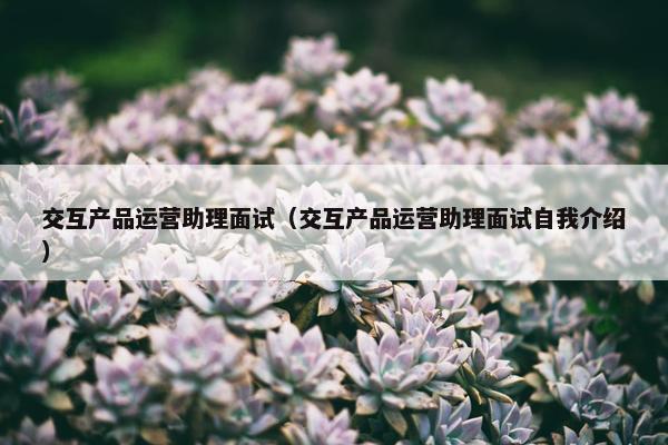 交互产品运营助理面试（交互产品运营助理面试自我介绍）