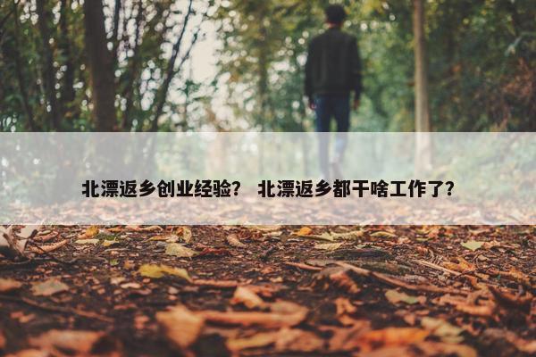 北漂返乡创业经验？ 北漂返乡都干啥工作了？