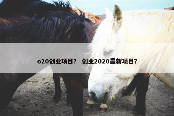 o20创业项目？ 创业2020最新项目？