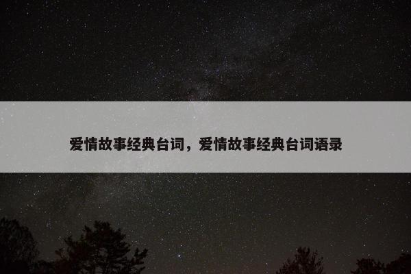 爱情故事经典台词，爱情故事经典台词语录
