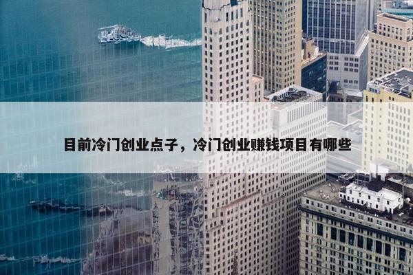 目前冷门创业点子，冷门创业赚钱项目有哪些