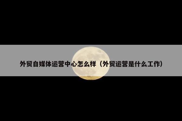外贸自媒体运营中心怎么样（外贸运营是什么工作）