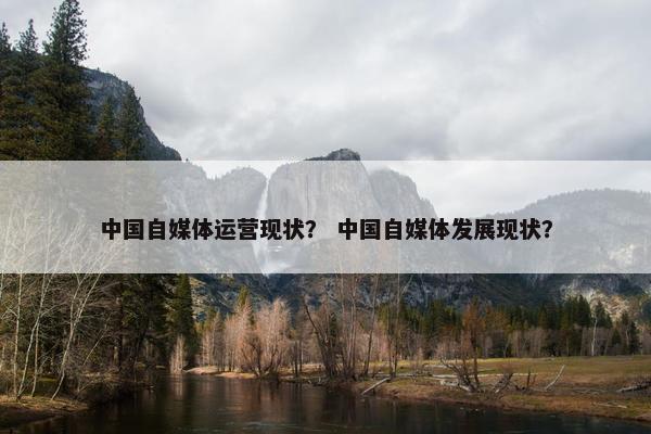 中国自媒体运营现状？ 中国自媒体发展现状？