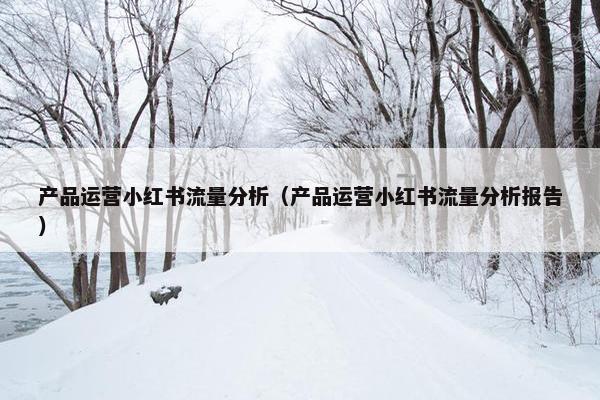 产品运营小红书流量分析（产品运营小红书流量分析报告）