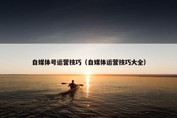 自媒体号运营技巧（自媒体运营技巧大全）