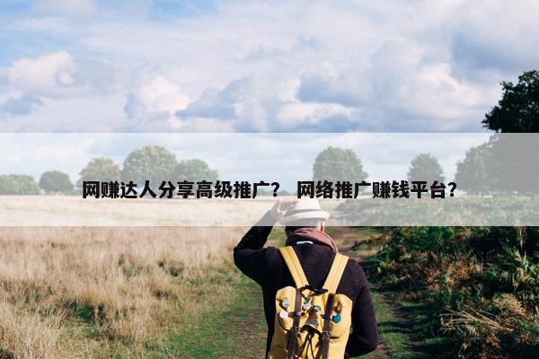 网赚达人分享高级推广？ 网络推广赚钱平台？