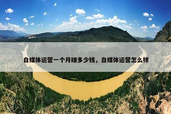 自媒体运营一个月赚多少钱，自媒体运营怎么样