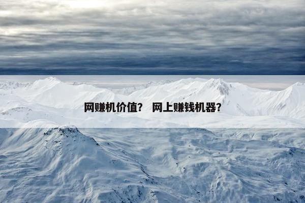 网赚机价值？ 网上赚钱机器？