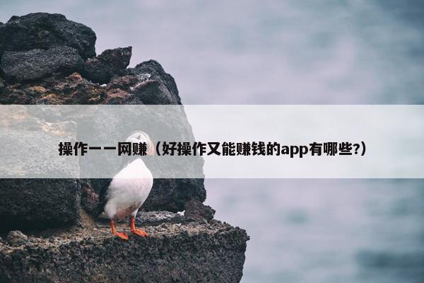 操作一一网赚（好操作又能赚钱的app有哪些?）