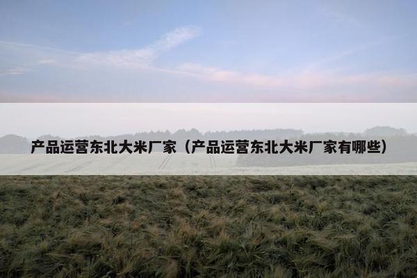 产品运营东北大米厂家（产品运营东北大米厂家有哪些）