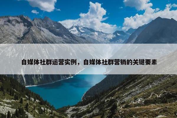 自媒体社群运营实例，自媒体社群营销的关键要素
