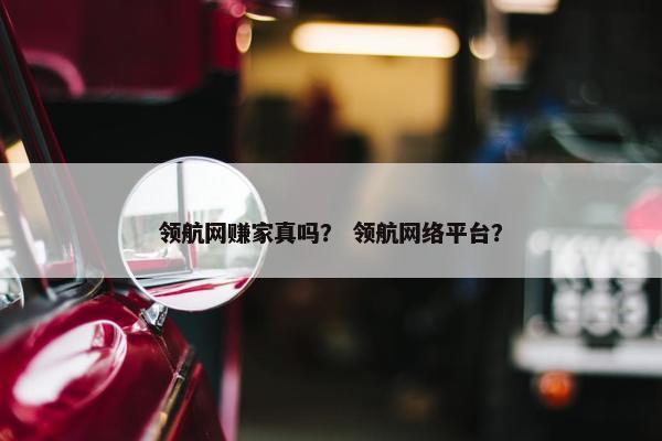 领航网赚家真吗？ 领航网络平台？