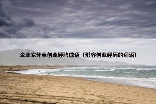 企业家分享创业经验成语（形容创业经历的词语）