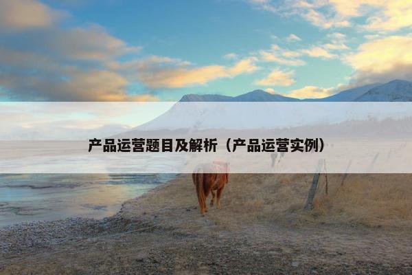 产品运营题目及解析（产品运营实例）