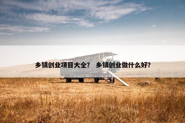 乡镇创业项目大全？ 乡镇创业做什么好？