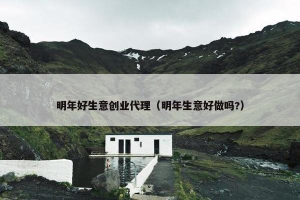 明年好生意创业代理（明年生意好做吗?）