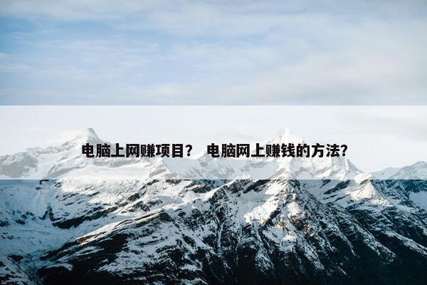 电脑上网赚项目？ 电脑网上赚钱的方法？
