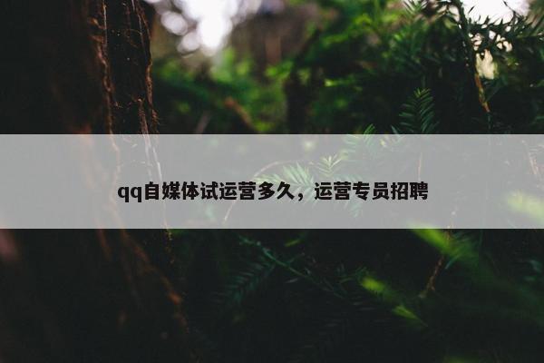 qq自媒体试运营多久，运营专员招聘
