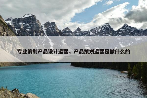 专业策划产品设计运营，产品策划运营是做什么的