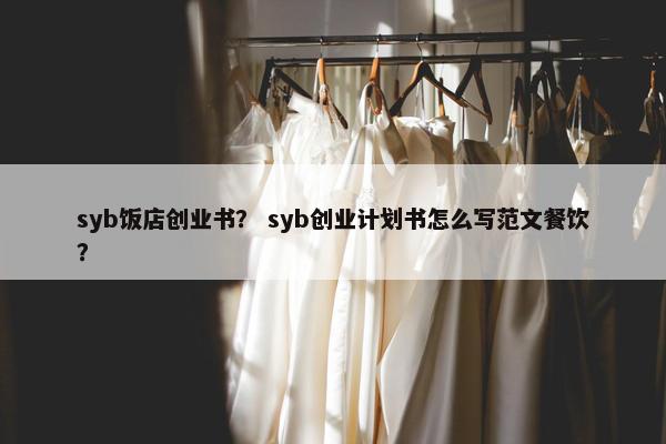 syb饭店创业书？ syb创业计划书怎么写范文餐饮？