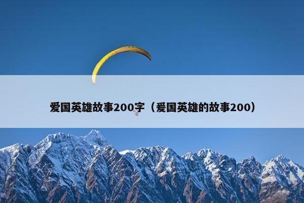 爱国英雄故事200字（爰国英雄的故事200）