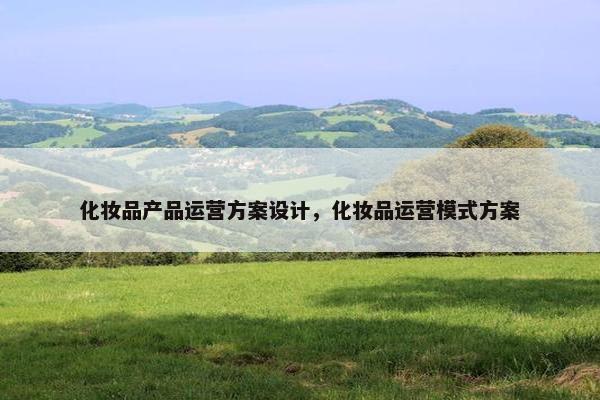 化妆品产品运营方案设计，化妆品运营模式方案