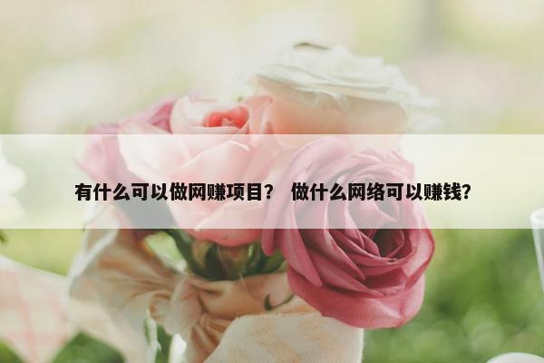 有什么可以做网赚项目？ 做什么网络可以赚钱？