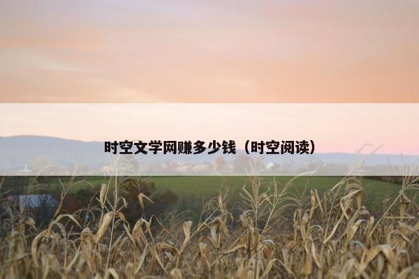 时空文学网赚多少钱（时空阅读）