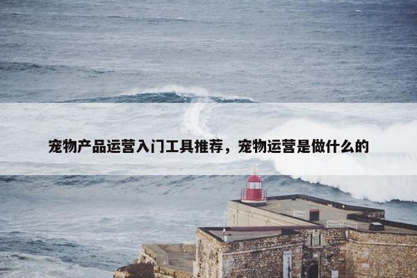 宠物产品运营入门工具推荐，宠物运营是做什么的