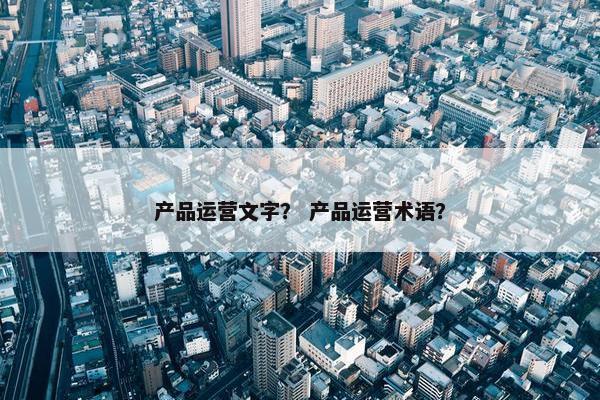 产品运营文字？ 产品运营术语？