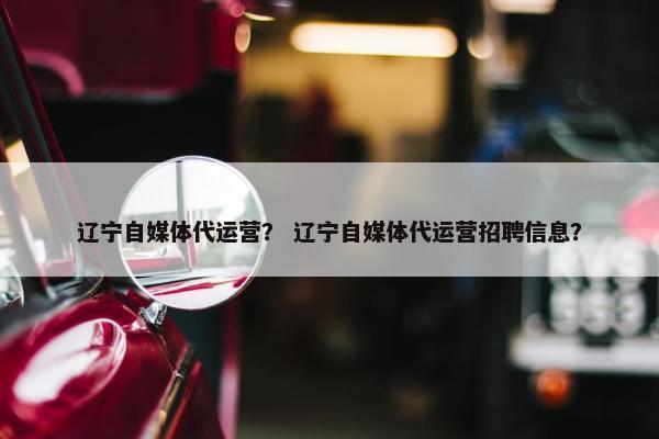 辽宁自媒体代运营？ 辽宁自媒体代运营招聘信息？