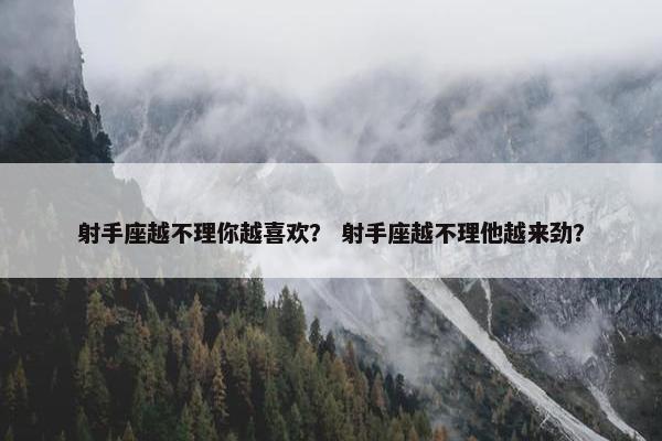 射手座越不理你越喜欢？ 射手座越不理他越来劲？