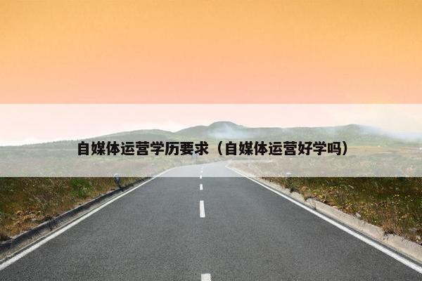 自媒体运营学历要求（自媒体运营好学吗）