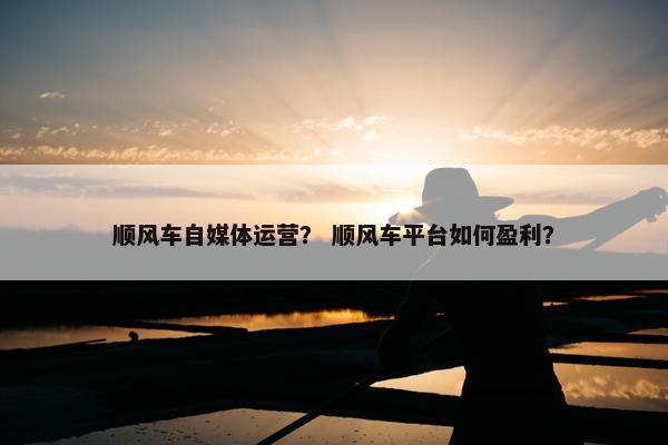 顺风车自媒体运营？ 顺风车平台如何盈利？