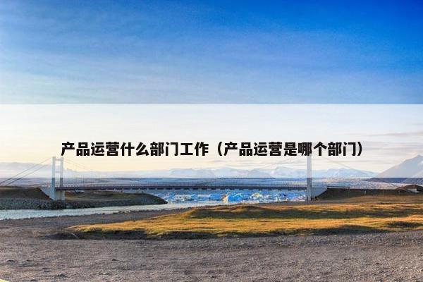 产品运营什么部门工作（产品运营是哪个部门）