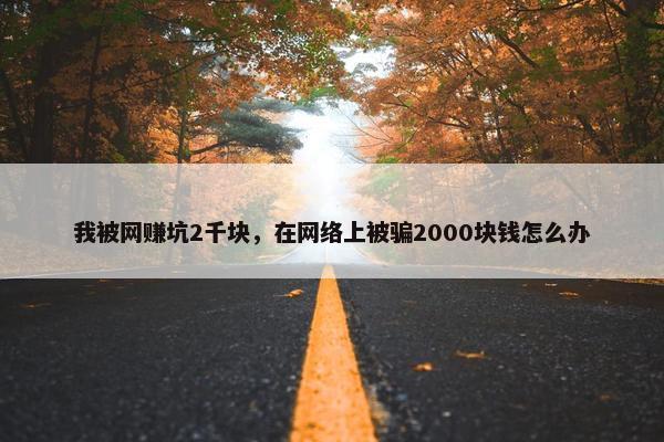 我被网赚坑2千块，在网络上被骗2000块钱怎么办