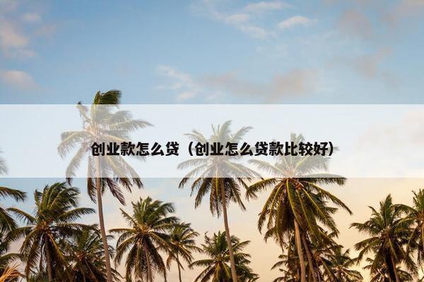 创业款怎么贷（创业怎么贷款比较好）