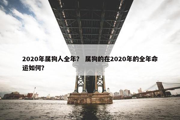 2020年属狗人全年？ 属狗的在2020年的全年命运如何？