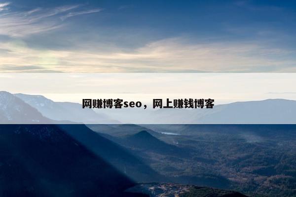 网赚博客seo，网上赚钱博客
