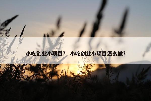 小吃创业小项目？ 小吃创业小项目怎么做？