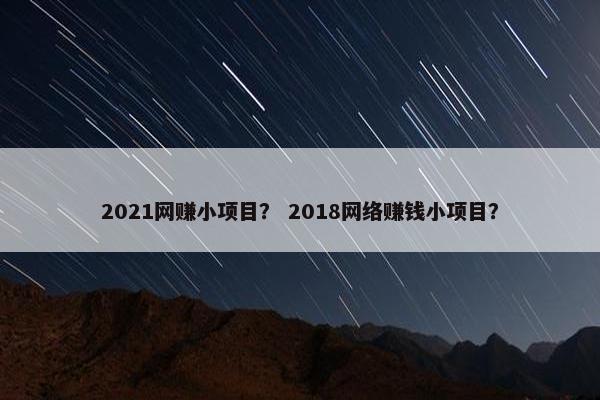 2021网赚小项目？ 2018网络赚钱小项目？