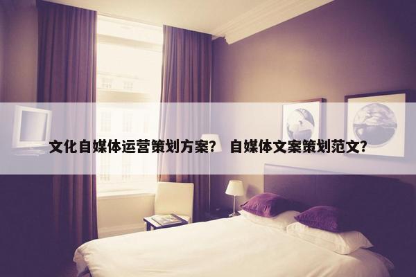 文化自媒体运营策划方案？ 自媒体文案策划范文？