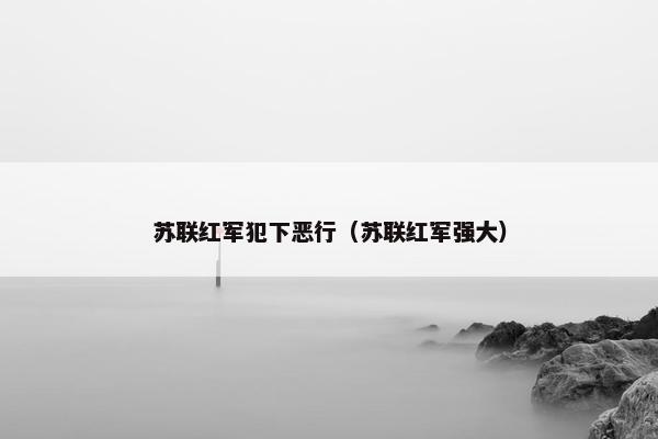 苏联红军犯下恶行（苏联红军强大）